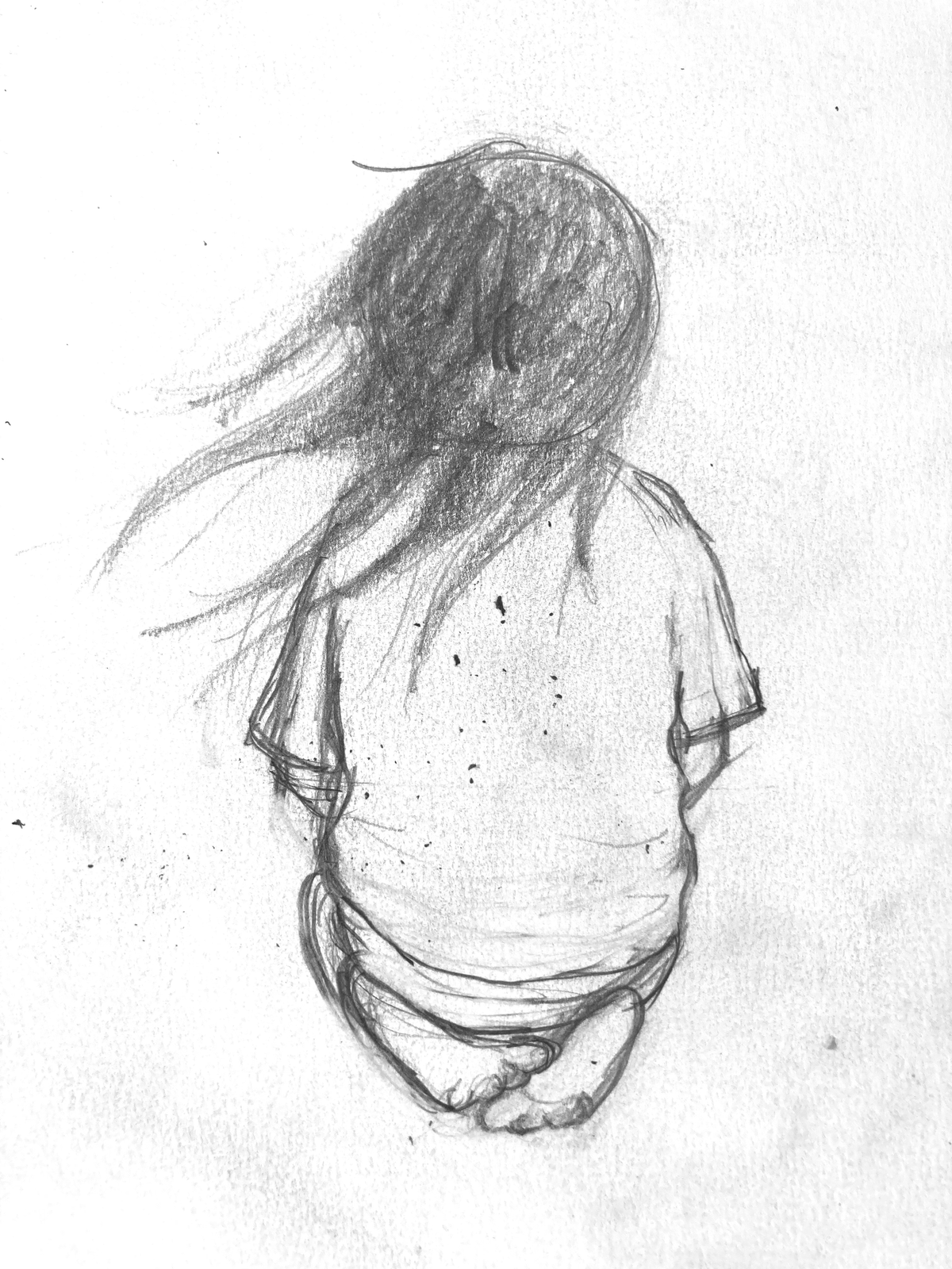 Original pencil drawing for the "Humble" coloring page in the Beautiful Words coloring book