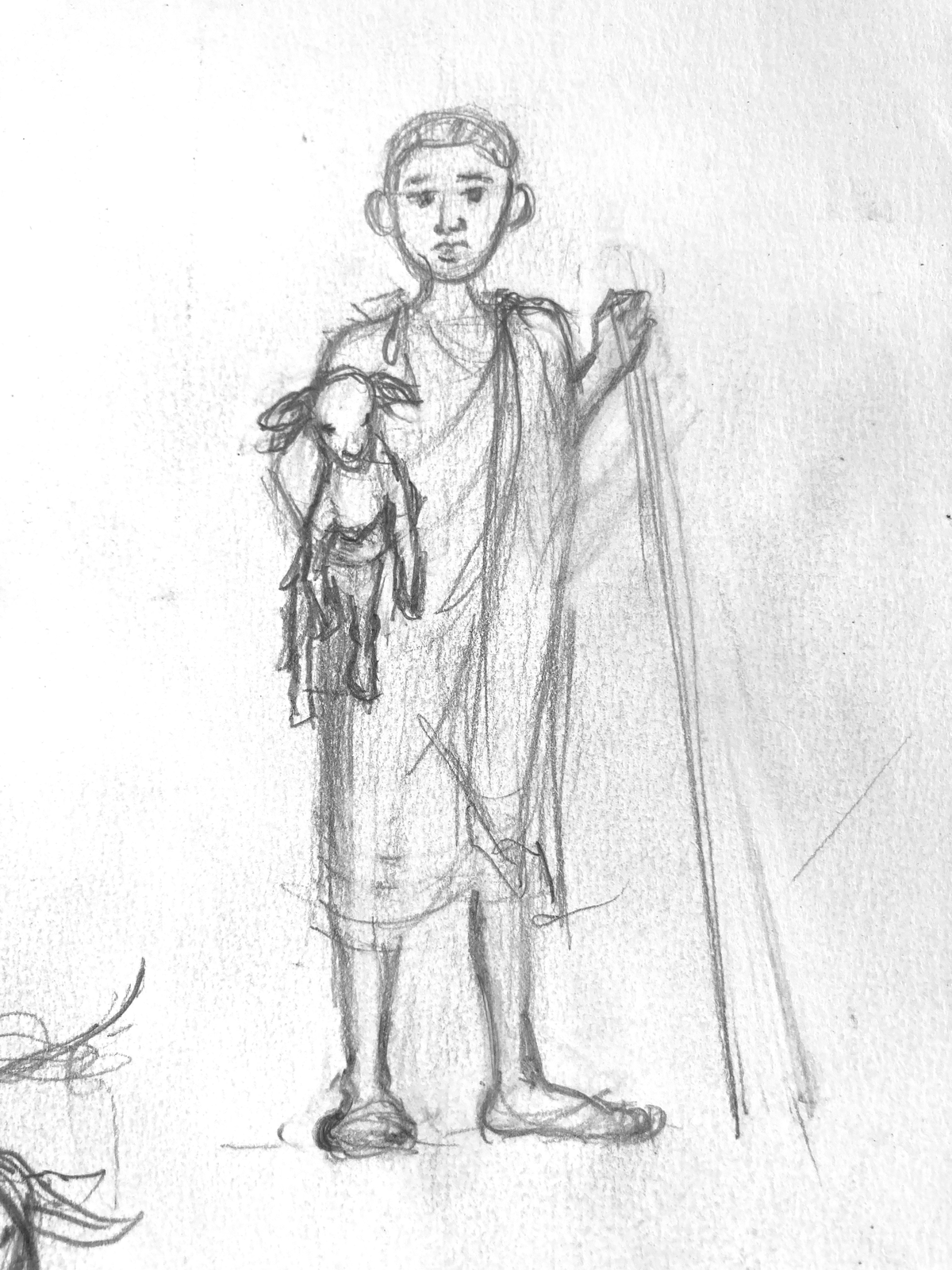 Original pencil drawing for the "Noble" coloring page in the Beautiful Words coloring book