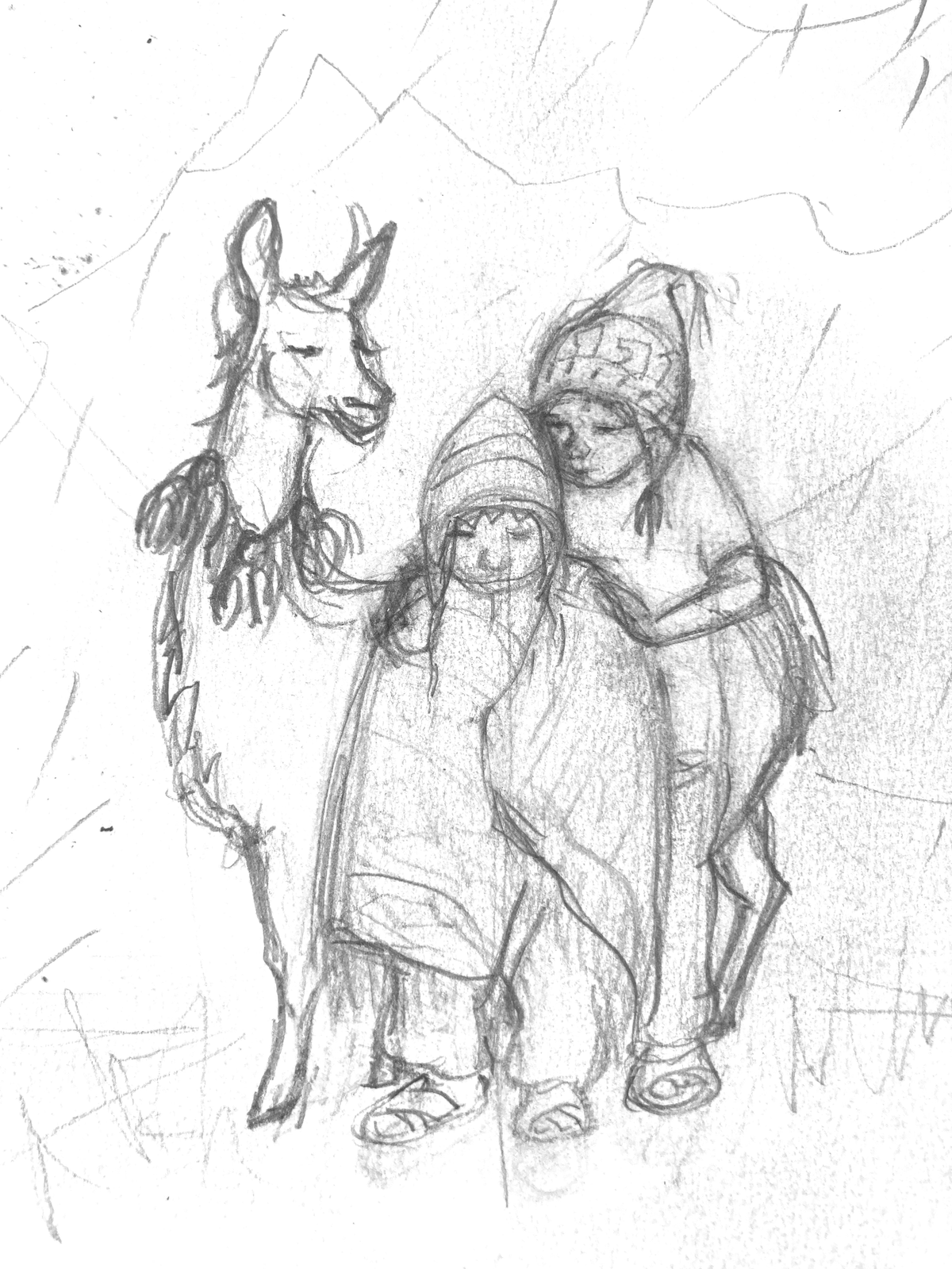 Original pencil drawing for the "Prefer" coloring page in the Beautiful Words coloring book. 